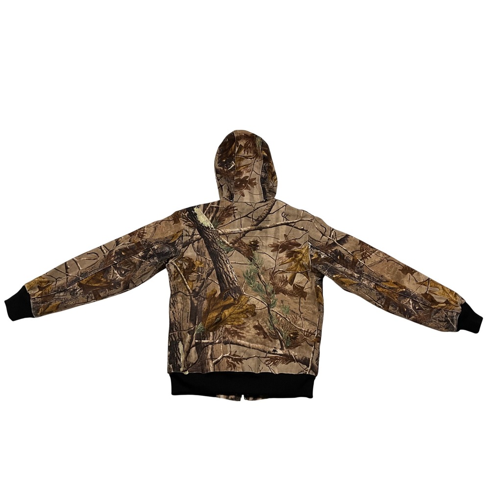VTG Carhartt Youth L 10/12 YYJ220 CAP Camo Hooded Active Jacket Thermal Lined - Picture 5 of 16